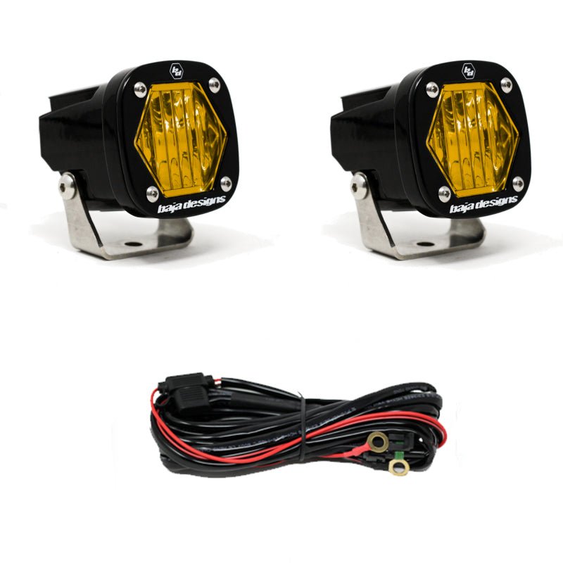 Baja Designs S1 Amber Wide Cornering LED Light w/ Mounting Bracket Pair - CPC Performance