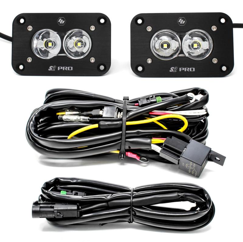 Baja Designs S2 Pro Flush Mount LED Light Pod Kit Work/Scene Pattern - Pair - CPC Performance