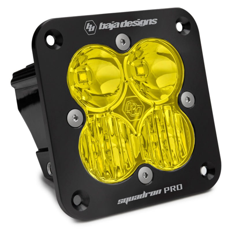 Baja Designs Squadron Pro Flush Mount Black Driving/Combo Pattern LED Light Pod - Amber - CPC Performance