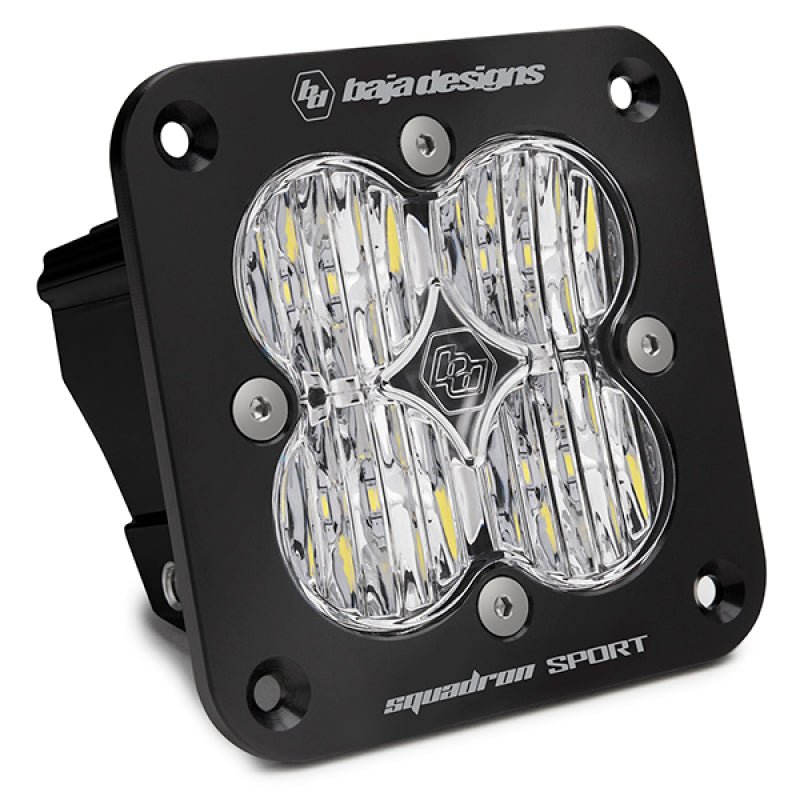 Baja Designs Squadron Sport Black Wide Cornering Pattern Flush Mount LED Light Pod - Clear - CPC Performance