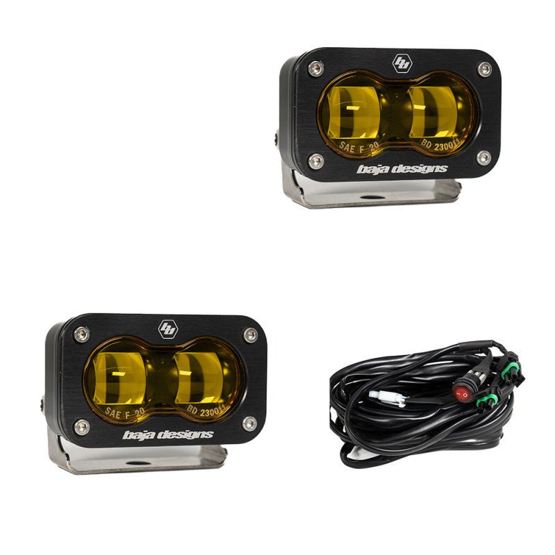 Baja Designs Universal S2 SAE Spot LED (Pair) - Amber - CPC Performance