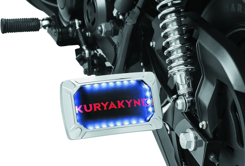 Kuryakyn Nova Curved Horizontal Mount Side License Plate Holder Chrome