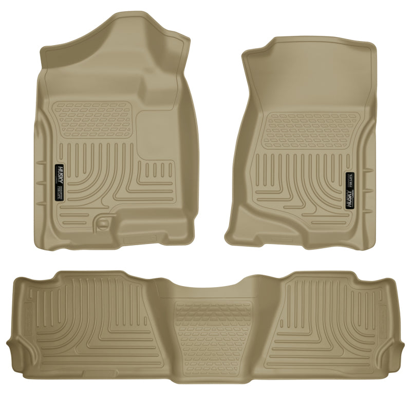 Husky Liners 07-13 GM Escalade ESV/Avalanche/Suburban WeatherBeater Tan Front/2nd Row Floor Liners