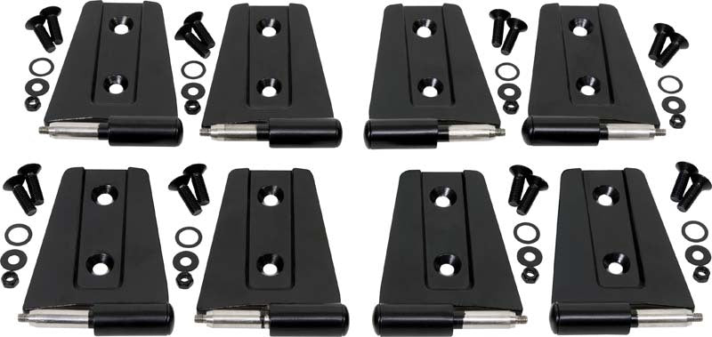 Kentrol 07-18 Jeep Wrangler JK Door Hinge Set 8 Pieces 4 Door - Powdercoat Black