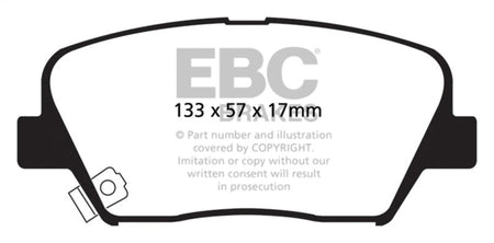 EBC 12+ Hyundai Azera 3.3 Yellowstuff Front Brake Pads - CPC Performance