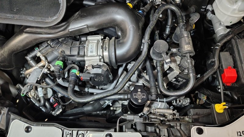 J&L 2025 Ford Transit 150/250/350 3.5L Oil Separator - Black Anodized - CPC Performance