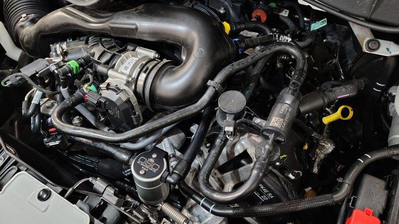 J&L 2025 Ford Transit 150/250/350 3.5L Oil Separator - Clear Anodized - CPC Performance