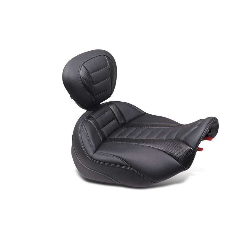 Mustang 23 - 24 HD CVO Rd Glide(ST), 2024 Rd Glide and Str Glide Pass Arm Backrest - Black/Gray Stitch - CPC Performance
